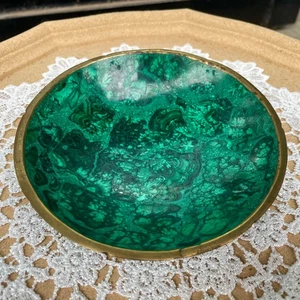 130MM A+++ Natural malachite quartz bowl hand carved crystal healing - Picture 1 of 10