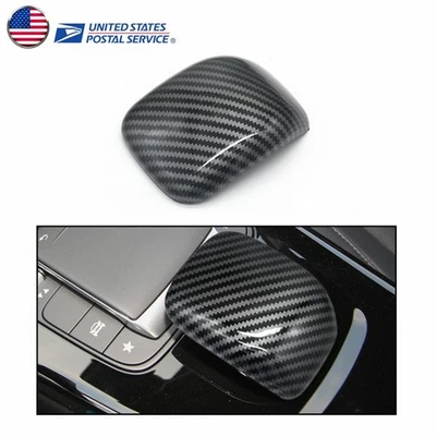 Gear Shift Knob Cover Trim Carbon Black For Mercedes Benz A200 A220 A250 2018-22 - Image 1 of 4