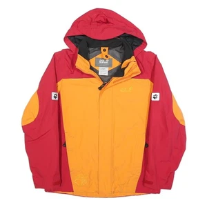 Chaqueta de exterior JACK WOLFSKIN para niños roja y amarilla L mezcla de poliéster cremallera con capucha - Imagen 1 de 6