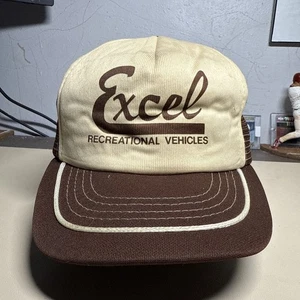 Vintage Excel Freizeitfahrzeuge braun/hellbraun SnapBack Mesh Trucker - Bild 1 von 8