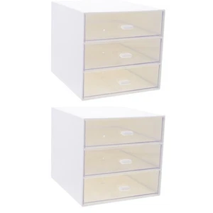Set of 2 Schreibtisch-Aufbewahrungsbox Bürobedarf Haushaltszubehör - Picture 1 of 12