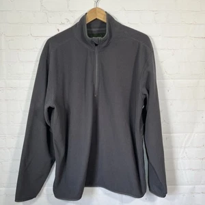 Chaqueta polar Eddie Bauer 1/4 cremallera tejido gofre para hombre talla grande gris cuello falso - Imagen 1 de 9