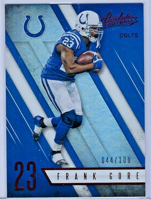Frank Gore - 2016 Panini Absolute Spectrum Red Card 9 Ser# 044/100 - Image 1 of 2
