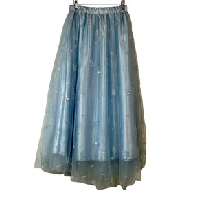 Maxi Falda EleStory Para Mujer Tul Copo de Nieve Lentejuelas Azul Claro Talla Pequeña Nueva Con Etiquetas - Imagen 1 de 7