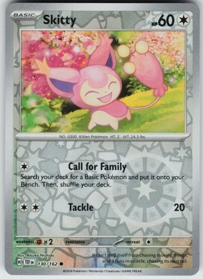 Pokemon Skitty 130/162 SV05: Temporal Forces NM Reverse Holo card - Image 1 of 2