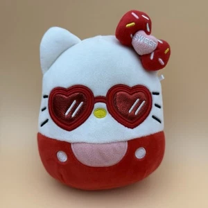 Squishmallows 8 pulgadas Hello Kitty Original Sanrio Peluche Rojo Arco y Gafas - Imagen 1 de 8