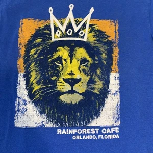 Vintage Rainforest Cafe Royal Blue King Lion T-Shirt Youth kids Size Medium - Picture 1 of 5