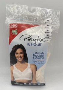 Playtex 18 Hour Wirefree Natural Beige Bra #4693 Shoulder Comfort Size 52C NEW - Picture 1 of 3