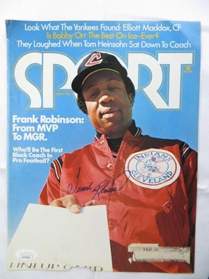 Frank Robinson Signed Autographed Magazine Cover SPORT 1975 Indians JSA AG39520 - Image 1 of 4