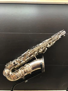 Alt saxophon Hohner President Saxofon Versilbert Saxophon Silber Vintage - Picture 1 of 10