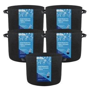 2 Gallons Grow Bags 5 Pack Heavy Duty Thickened Nonwoven Fabric Plant Grow Ba... - Picture 1 of 6