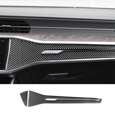 2x Carbon Fibre Stripes Stickers On Dashboard Audi A6 C8 A7 Sportback 2020-2021 - Image 1 of 4