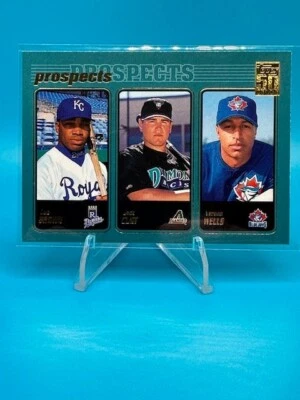 2001 Topps Series 2 #736 Prospects Vernon Wells / Dee Brown / Jack Cust - Image 1 of 2