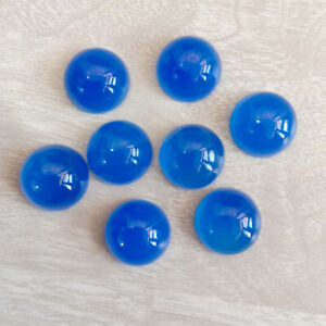 10 pcs Natural blue chalcedony round Cabochon 14mm blue gemstone