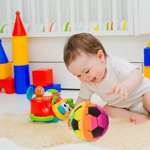 Kleine Fußbälle für Kinder, aufblasbarer Hüpfball mit Federseil-Griffring für - Bild 1 von 12