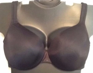 Full Coverage BLACK Satin Lightly Lined Cacique Lane Bryant Plus Bra New NWOT  - Picture 1 of 12