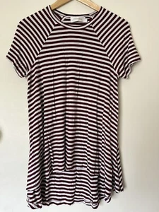 Zimmermann swing t shirt size 1 S/M AU 10 Maroon & White Striped Short Sleeve T - Picture 1 of 4