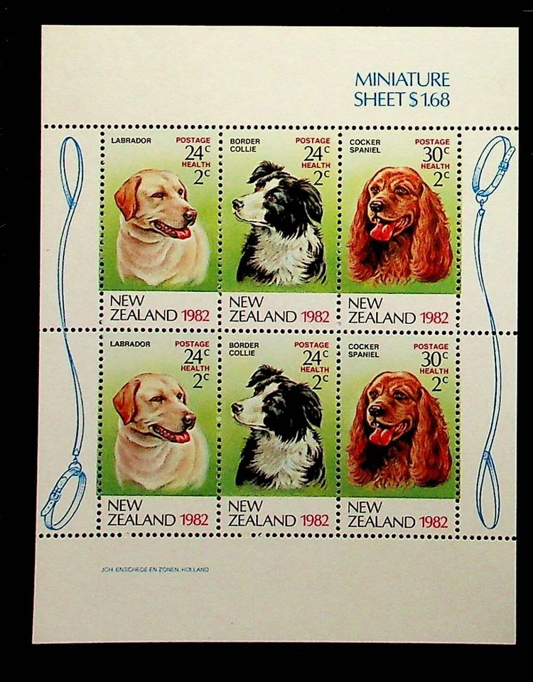 NUEVA ZELANDA SC B114A NH HOJA DE RECUERDO DE 1982 - PERROS - Sc$5 - (DL24) Foto 1 de 1
