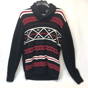 Chaps Black White Sweater Lead Table Men’s Med. Cowl Neck Warm Thick New W/ Tags - Picture 1 of 8
