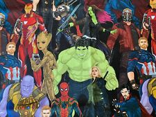 Marvel Comics AVENGERS 100% Cotton Fabric MCU Thanos Hulk Groot Captain America
