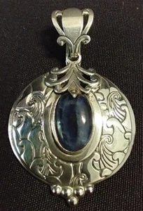Sterlingsilber und blau Sodalit Anhänger Jugendstil Made in Mexico Vintage - Bild 1 von 9