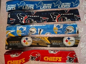 Fabric Football Tie Belt or Hair Tie~ Chiefs Texans Lions Chargers Steeler Teams - Picture 1 of 6