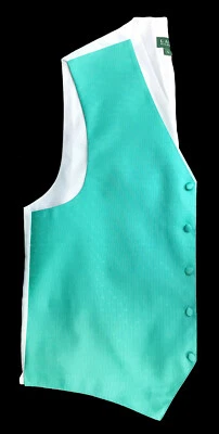 Men's Mermaid Green Ralph Lauren Tuxedo Vest Fullback Wedding Groom Church 3XL - Image 1 of 4