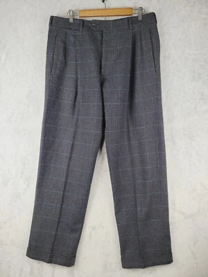Pantalones Mark Shale Hombre Talla 36x32 Lana Plisada Frontal Antiguo Dinero Estilo Puños Foto 1 de 4