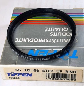 TiFFEN 55-58mm Metal Step Up Stepping Lens Filter Adapter Ring 55mm-58mm E55-E58 - Picture 1 of 6