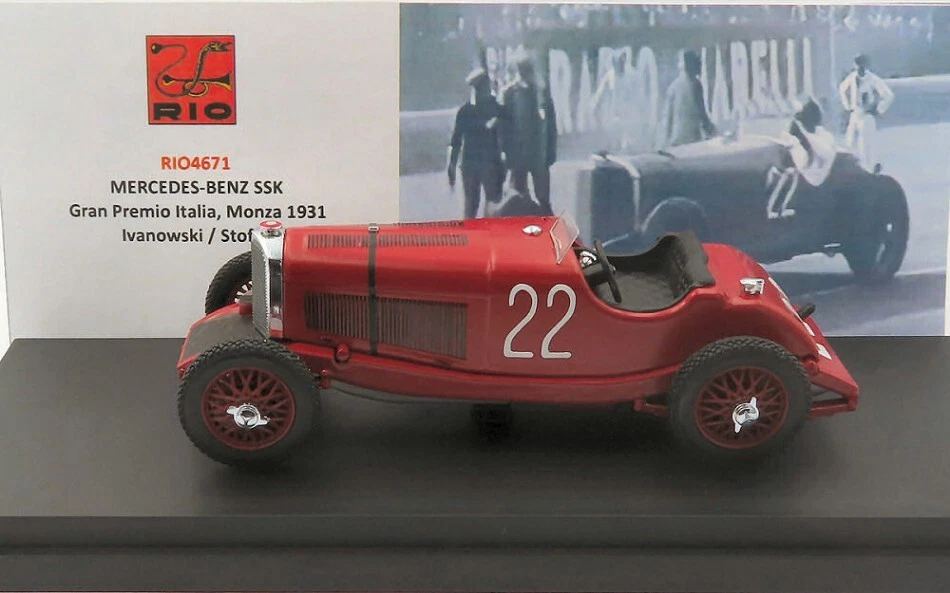 Modellino auto scala 1:43 Rio MERCEDES SSK GP ITALIA MONZA diecast modellismo - Immagine 1 di 1