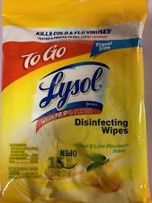 6 pack Lysol To Go Disinfecting Wipes  Lemon Lime Scent 90 Total Wipes 15 Each
