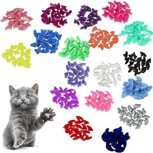 140pcs Cat Nail Caps Colorful Pet Cat Soft Claws Nail Covers for Cat Claws Tip - Picture 1 of 6