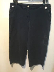 ADDITIONS BY CHICO'S STRAIGHT LEG CAPRI PANT CARGO POCKET   BLUE  SIZE 2 (LARGE) - Picture 1 of 8