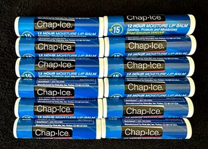 12pk CHAP ICE SPF 15 ORIGINAL 12H HIDRATACIÓN CALMAR SECO BÁLSAMO LABIAL AGRIETADO CHAPSTICK - Imagen 1 de 7