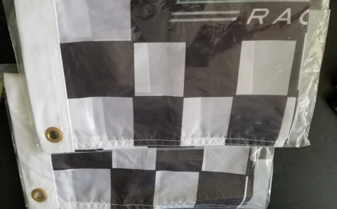 ROUSH FENWAY RACING NASCAR CHECKERED FLAG - 21" X 14"  -  NEW IN PACKAGE Cover