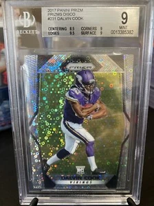 2017 Panini Prizm #231 Dalvin Cook Disco Prizm Refractor RC BGS 9 ๐๐ฅ๐ข Vikings - Picture 1 of 8