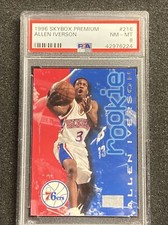 1996-97 Skybox Premium #216 Allen Iverson Philadelphia 76ers RC Rookie PSA 8