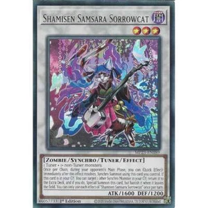 MP23-EN189 Shamisen Samsara Sorrowcat : Ultra Rare Card : 1st Edition : YuGiOh - Picture 1 of 3