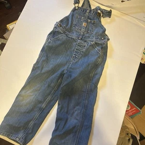 Carhartt Master Cloth Overalls Sanforized Toddler Boy Denim Blue Size 4T - Picture 1 of 6