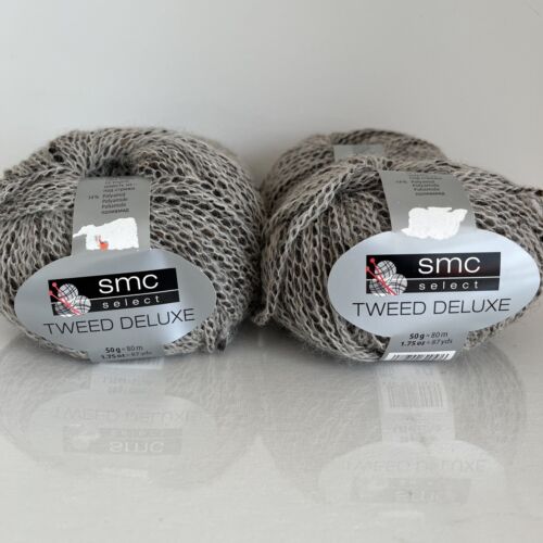 SMC Select Tweed Deluxe Garn 4 Stränge (07112) schwarz grau Alpakawolle Italien