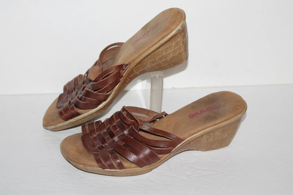 Sandalias de cuña Connie Waverly Slide, marrón, cuero, para mujer talla 6 de EE. UU. Foto 1 de 4
