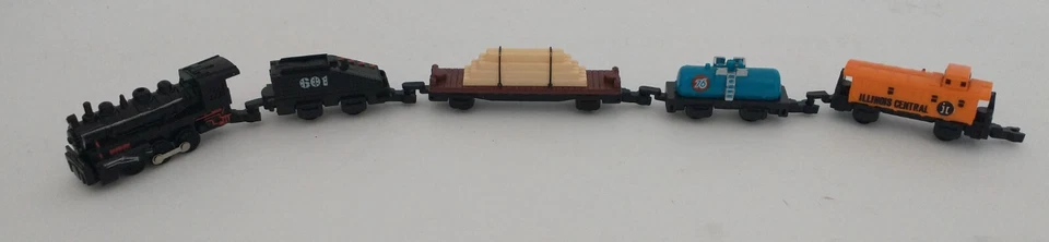 Juego de tren micro máquina Galoob máquina de vapor licitadora caboose Illinois Central 1989 Foto 1 de 4