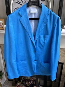NEW KITON Lasa model men's tropical weight cotton linen blue sport jacket US 46R - Picture 1 of 10