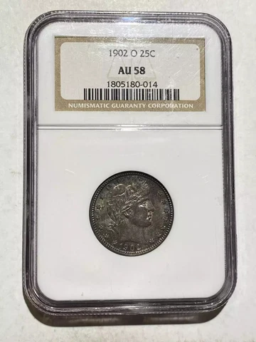 1902 O Barber Quarter NGC AU-58 Cover