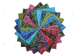 56 5" Quilting Fabric Sqs Blazin Bandanna Brights Charm Pack/56 !!14 Different - Picture 1 of 1