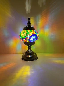 Handmade Stained Glass Mosaic Table Lamp Light Turkish Moroccan For Home Decor - Picture 1 of 12