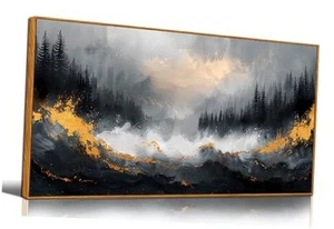 Framed Canvas Wall Art for Living Room Large Black and White Forest Wall Art - Picture 1 of 7