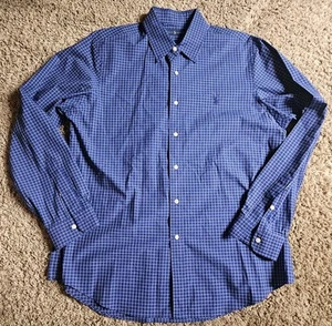 Ralph Lauren Polo Herren blau kariert Langarm Knopfleiste Hemd Large - Bild 1 von 6