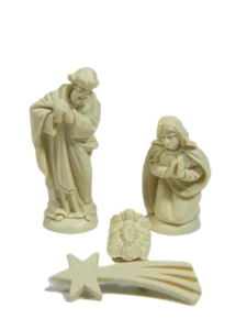 Mini Natività Cm 2,2/3h - Sacra Famiglia 4 Elementi Lavoretti Scuola Presepe - Imagen 1 de 8