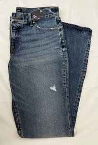 Jeans Express tiro medio lavado medio rasgado elástico corte bootcut 12L NUEVO con etiquetas - Imagen 1 de 9